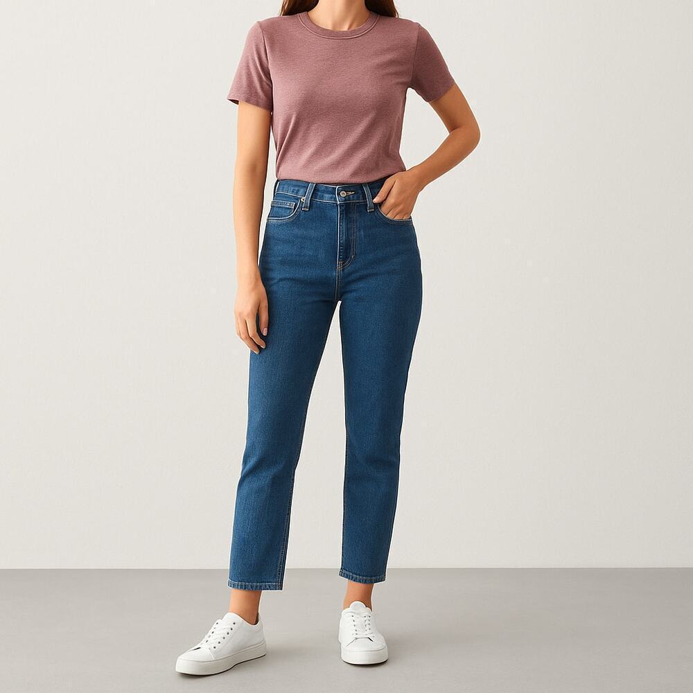 Everlane The Original Cheeky Jean Blue Cropped High Rise 26